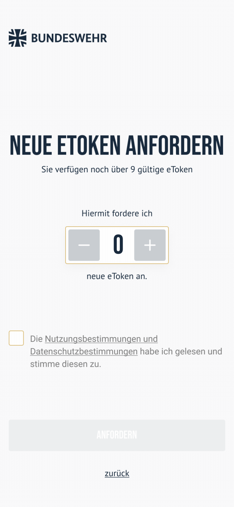 Neue eToken
anfordern